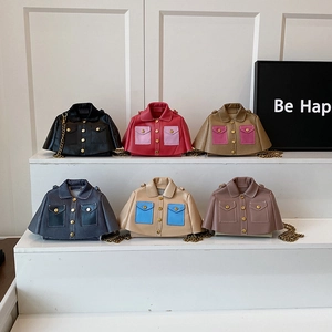 Chic mini jacket-style chain bags in multiple colors with metallic gold hardware