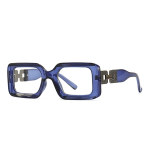 Occhiali Retro Montatura Quadrata Anti Luce Blu Montatura in PC Stanghette in Metallo UV400 Occhiali per Computer Moda Trendy per Uomo Donna