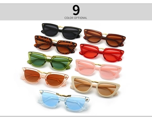 Collezione occhiali da sole cat-eye in nove colori con ponte in metallo ondulato
