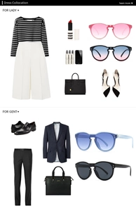 Fashion layout showing oversized sunglasses paired with elegant business and casual outfits