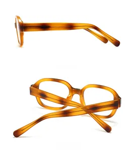 Detail view of tortoiseshell sunglasses frame showing side and back angles