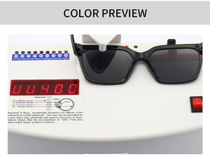 Test de protection UV400 pour lunettes papillon tendance montrant le blocage UV-A et UV-B