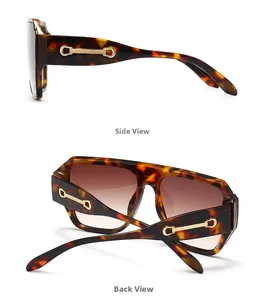 Vue détaillée de lunettes de soleil écaillées montrant la charnière et l'arrière