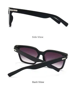 Détails de lunettes papillon noires avec charnières en métal et verres dégradés violets