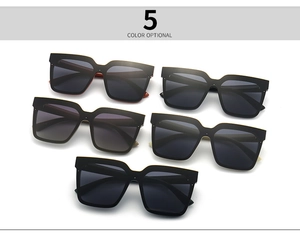Five color options for modern oversized cat-eye sunglasses with gradient lenses
