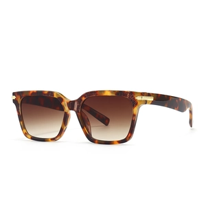 Lunettes papillon chic avec monture en écaille et verres dégradés marron, vue de côté à 45 degrés