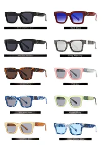 Collection de lunettes de soleil carrées à monture large en dix coloris variés