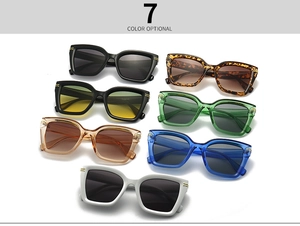 Flachbild-Ansicht der ovalen Sonnenbrille mit Metalldetails in sieben optionalen Farben