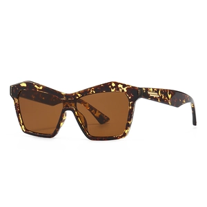 Modern cat-eye sunglasses in tortoise shell frame with gradient brown lenses