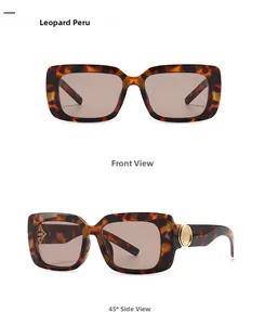 Detailed close-up of retro marble leopard sunglasses with stylish gold circle metal accents