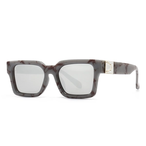 Lunettes De Soleil Carrées Rétro Motif Marbre Protection UV400 Grande Monture Lunettes De Mode Pour Femmes Et Hommes