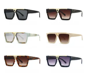 Detailed display of vintage flat top sunglasses in diverse marble textures and colors