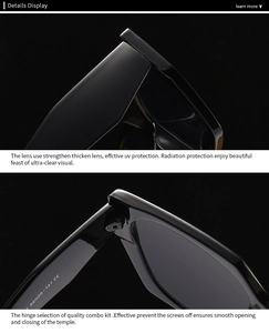 Détails macro des lunettes montrant la charnière renforcée et les verres de protection UV