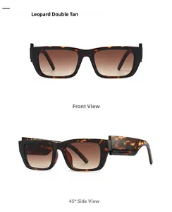 Front and 45-degree side view of leopard tortoiseshell sunglasses with tan lenses