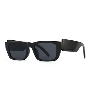 Vintage Rectangular Sunglasses Women Men UV400 Protection PC Frame Small Square Retro Wide Temple Street Style Fashion