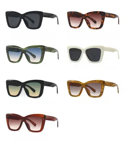 Collection de lunettes de soleil œil de chat rétro en léopard, noir et beige clair