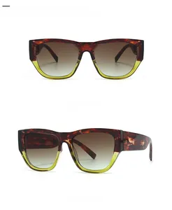 Front and 45-degree side views of retro cat-eye sunglasses with hawksbill frames