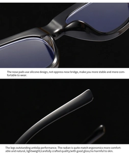 Details von ergonomischen Silikon-Nasenpads und rutschfesten Bügeln der Retro-Brille