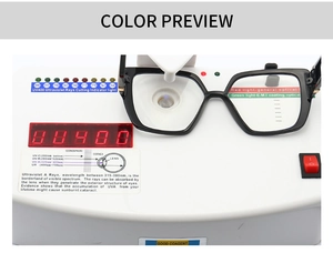 UV400 protection test for retro black square frame cat-eye blue light glasses