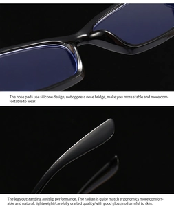 Macro detail of ergonomic silicone nose pads and non-slip temples on blue light glasses