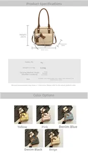 Detail showcasing high-quality PU leather underarm bag with decorative bow and measurements