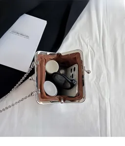 Interior view showing the large storage capacity of a vintage PU leather crossbody bag