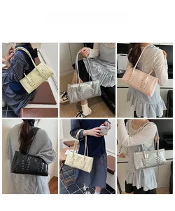Sac baguette tendance en plusieurs couleurs porté par un mannequin dans divers styles de vie
