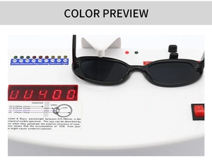 Testing UV400 protection level of lightweight cow-pattern small frame sunglasses