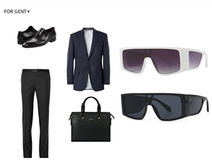 Flat lay of modern vintage flat top sunglasses with white and black frames for men