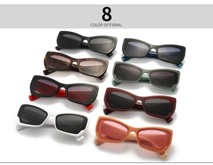 Detailed grid showing 8 trendy colors of butterfly rectangle frame sunglasses