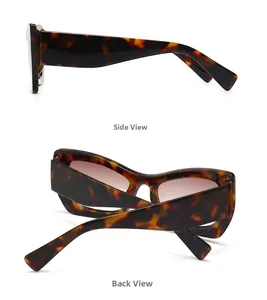 Detail view of tortoiseshell butterfly sunglasses showing side and back profile angles