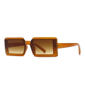 Retro Rectangle Sunglasses For Women Men PC Frame UV400 Protection Narrow Jelly Color Hip Hop Trendy Eyewear