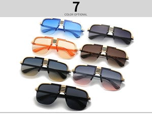 Flat top oversized sunglasses collection in seven colors with triple metal bar details