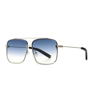 Lunettes De Soleil Carrées Monture En Métal Verres Dégradés PC Rétro Modernes Surdimensionnées Pour Femmes Hommes Protection UV400