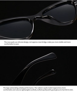 Détails des branches ergonomiques et des plaquettes de nez en silicone de ces lunettes
