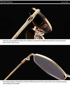 Detail showing the golden metallic twisted temple and double-F logo of the modern sunglasses