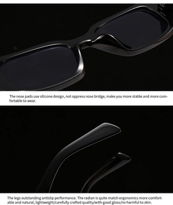 Detail shot of ergonomic silicone nose pads and glossy black temples for maximum comfort