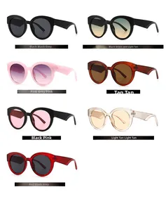Présentation de lunettes de soleil œil-de-chat vintage en plusieurs coloris variés