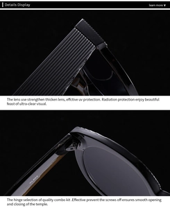Détail des lunettes KL904 avec charnières métalliques renforcées et branches à design texturé