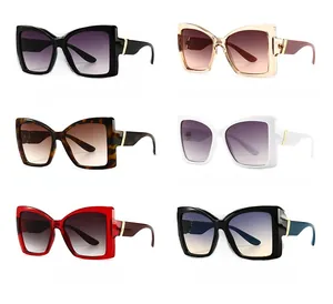 Detailed grid showing six stylish oversized square sunglasses with gold metal accents