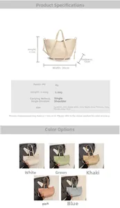 Detailed size chart and multi-color lychee pattern PU leather tote bag comparison