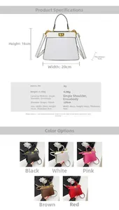 Detailed size chart for croc-embossed handbag showing dimensions and strap length details