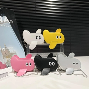Chic airplane-shaped mini crossbody bags with metallic chains in five stylish colors