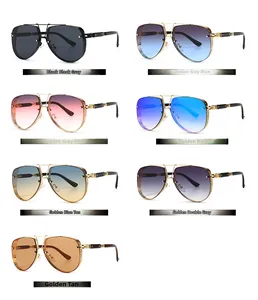 Collection of oversized aviator sunglasses with gradient lenses and metal frames