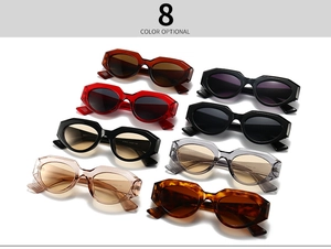 Flat lay of vintage square sunglasses in 8 optional colors with thick acetate frames