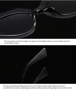 Detail view of square sunglasses featuring silicone nose pads and anti-slip temples