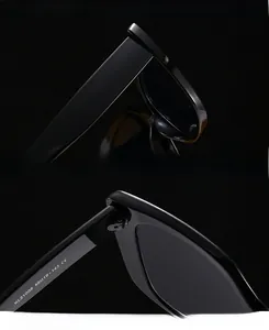Detail view of cat-eye sunglasses temple showing model KL21006 and CE certification