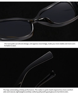 Detail showing soft silicone nose pads and ergonomic anti-slip temples on black frames