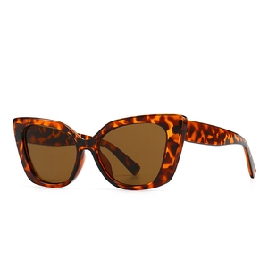 Modern cat-eye sunglasses with vintage tortoiseshell frames and brown lenses for women