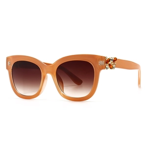 Lunettes De Soleil Œil De Chat Surdimensionnées Femme Incrustation De Strass Protection UV400 Mode Monture PC Verres Teintés